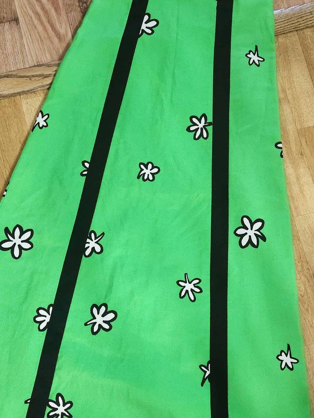 VTG TORI RICHARD Bright Green Floral Stripe Maxi Dress